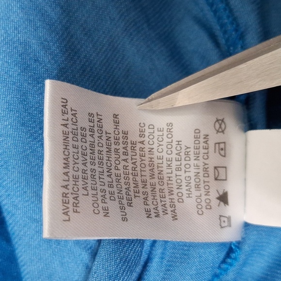 Joie Blue Bohemian Lagenlook Round Hem Long Bell Sleeve Hi Low Blouse Size 2X - Picture 13 of 14